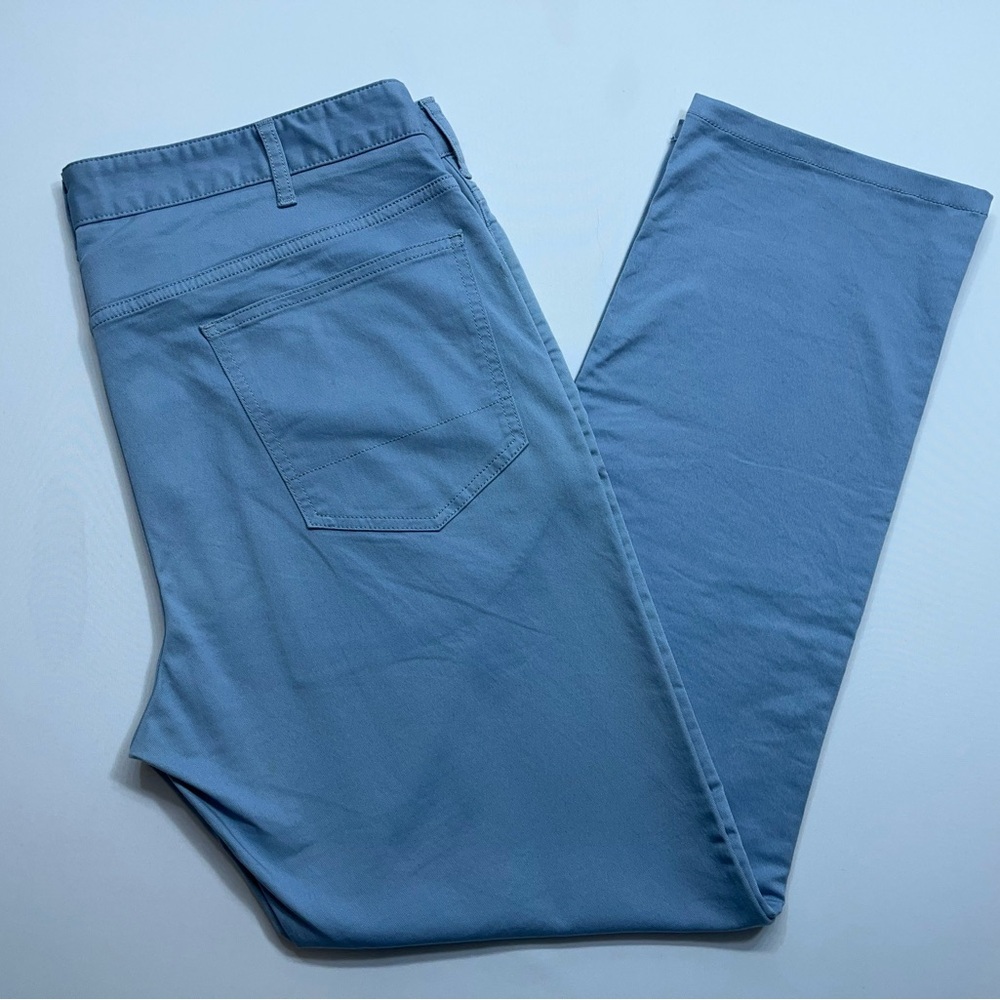 Spoke 5 Pocket Pants Mens 37x30 Powder Blue FIVES Build B Chino Button Fly - Picture 15 of 15